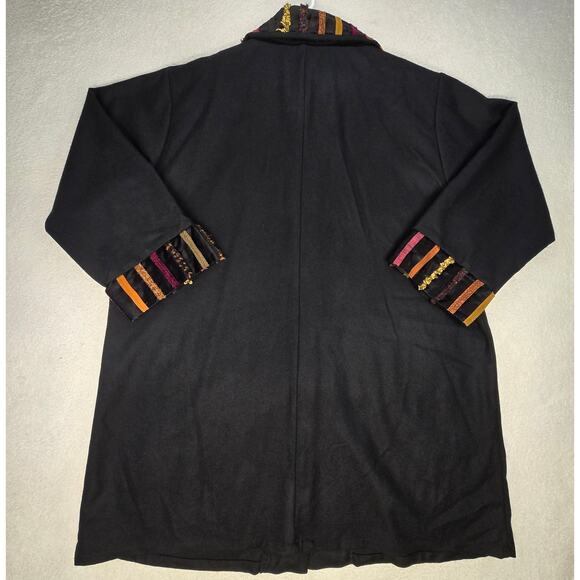 JG's Mad Lab Overcoat Womens L/XL Lagenlook Art to Wear Jacket Coat Button Artsy - Picture 7 of 12